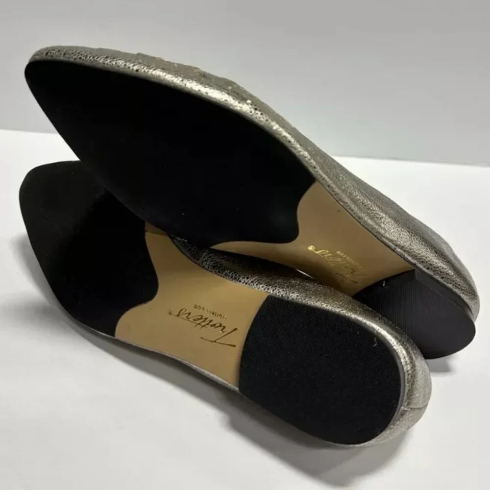 Trotters Women’s Estee Woven Ballets Flats Silver, Size 6 M